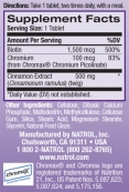 Cinnamon Biotin Chromium 60 Tabs.