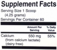 100% Pure & Dairy Free Calcium Lactate Powder 550mg