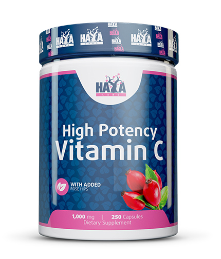 HAYA LABS High Potency Vitamin C 1000 mg with Rose Hips / 250 Caps