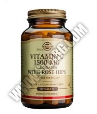 SOLGAR Vitamin C + Rose Hips 1500mg /90 tabs.