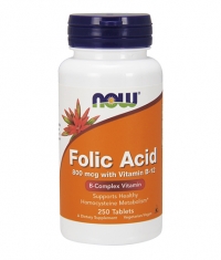 NOW Folic Acid /800mcg./ + B-12 /25mcg./ 250 Tabs.