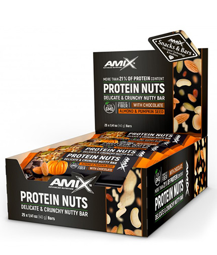 AMIX Protein Nuts Crunchy Nutty Bar Box / 25 x 40 g 1.000