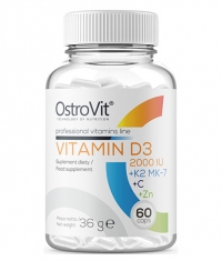 OSTROVIT PHARMA Vitamin D3 2000 + K2 MK-7 / + Vitamin C + Zinc / 60 Caps