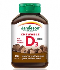 JAMIESON Natural Chocolate Flavour Chewable Vitamin D 1,000 IU / 100 Tabs