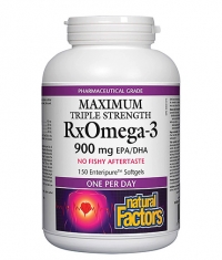NATURAL FACTORS RxOmega-3 with Vitamin D3 900 mg · Maximum Triple Strength / 150 Softgels