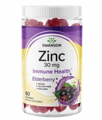 SWANSON Zinc Gummies - Elderberry Flavored 30 mg / 60 Gummies
