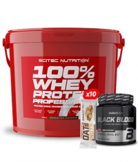 PROMO STACK 100% Whey Protein Professional + Black Blood CAF+ + 10 Oat & Nuts Bars
