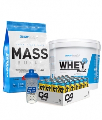 STORES ONLY Whey Protein Build 2.0 + Mass Build Gainer / Bag + 24 *** Explosive Energy Drink + Shaker Bottle