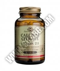 SOLGAR Calcium Citrate + Vitamin D 60 Tabs.